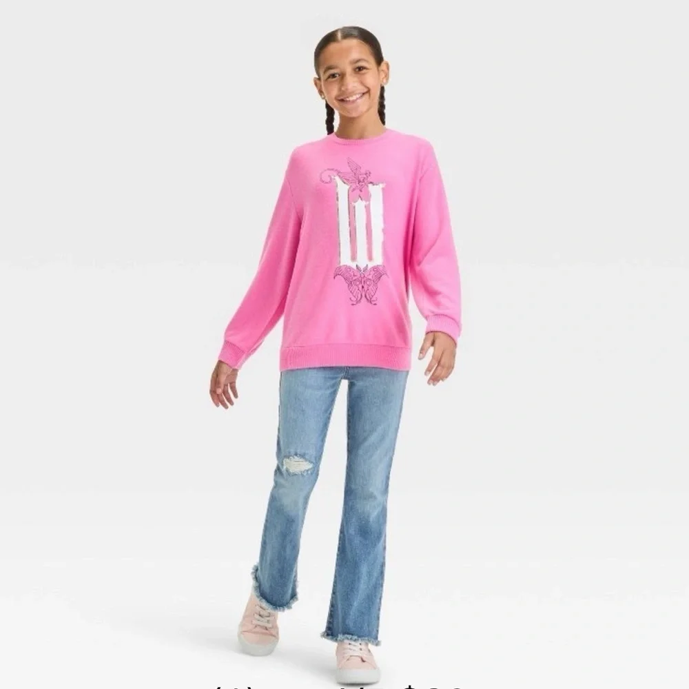 WICKED X GIRLS SOFT SWEATER - PINK SIZE XS (NEW WITH TAGS)